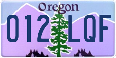 OR license plate 012LQF