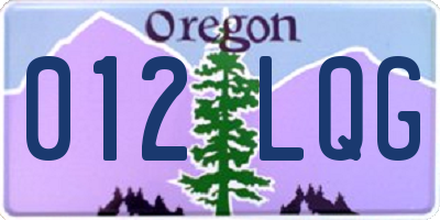 OR license plate 012LQG