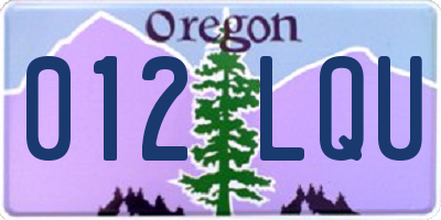 OR license plate 012LQU