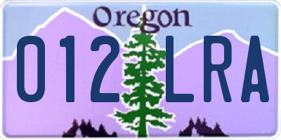 OR license plate 012LRA