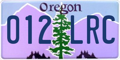 OR license plate 012LRC