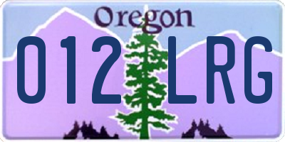 OR license plate 012LRG