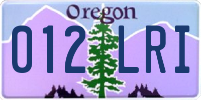 OR license plate 012LRI