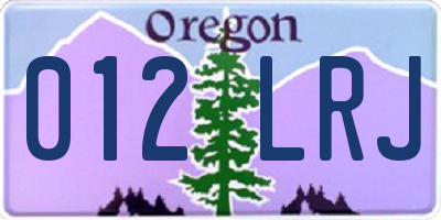 OR license plate 012LRJ