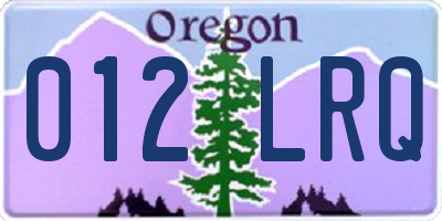 OR license plate 012LRQ