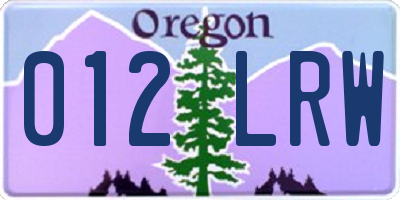 OR license plate 012LRW
