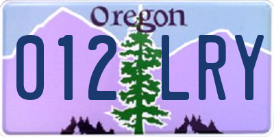 OR license plate 012LRY