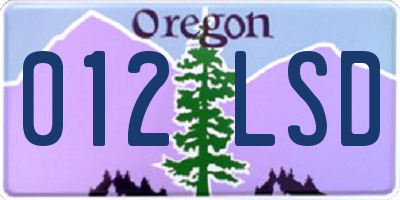 OR license plate 012LSD