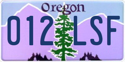 OR license plate 012LSF