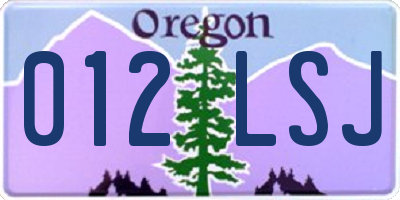 OR license plate 012LSJ