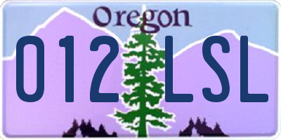 OR license plate 012LSL