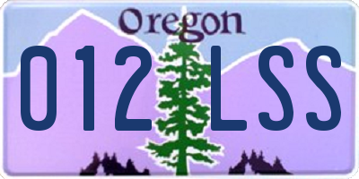 OR license plate 012LSS