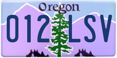 OR license plate 012LSV
