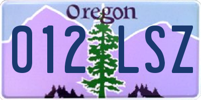 OR license plate 012LSZ