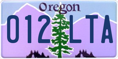 OR license plate 012LTA