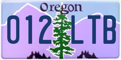 OR license plate 012LTB