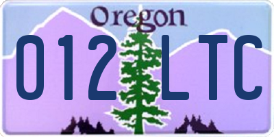 OR license plate 012LTC