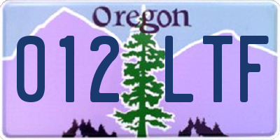 OR license plate 012LTF