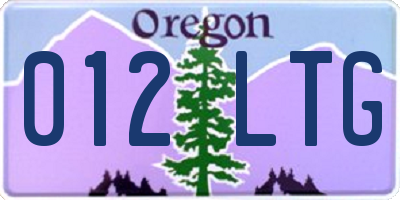 OR license plate 012LTG
