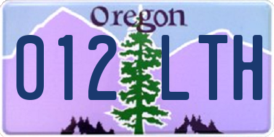 OR license plate 012LTH