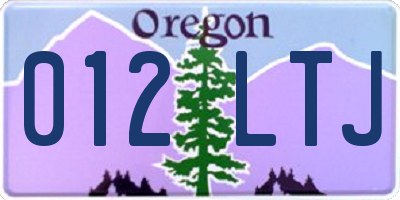 OR license plate 012LTJ
