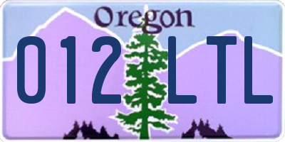 OR license plate 012LTL
