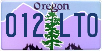 OR license plate 012LTO