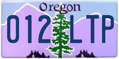 OR license plate 012LTP