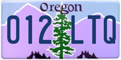 OR license plate 012LTQ