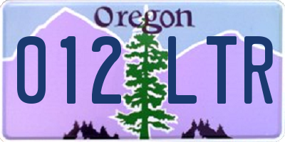 OR license plate 012LTR