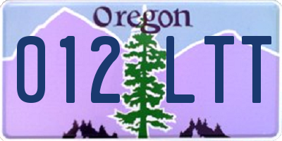 OR license plate 012LTT