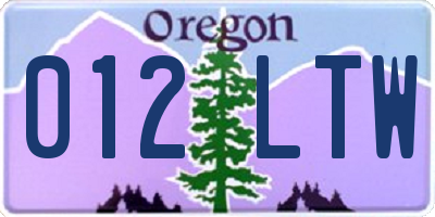 OR license plate 012LTW