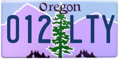 OR license plate 012LTY