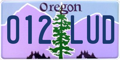 OR license plate 012LUD