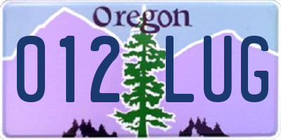 OR license plate 012LUG