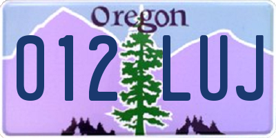 OR license plate 012LUJ