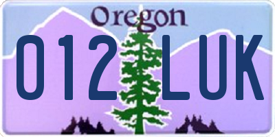 OR license plate 012LUK