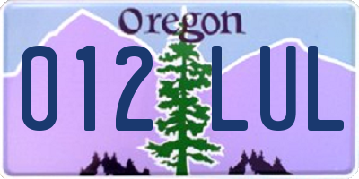 OR license plate 012LUL