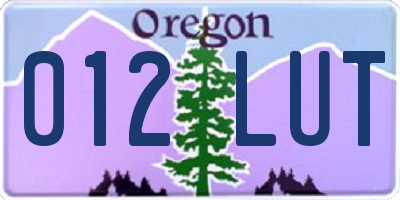 OR license plate 012LUT