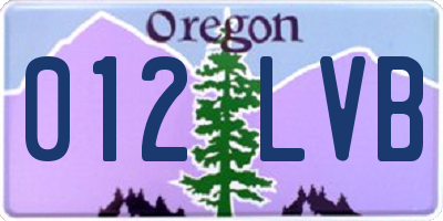 OR license plate 012LVB