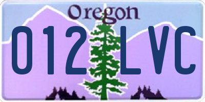 OR license plate 012LVC