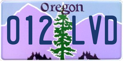 OR license plate 012LVD