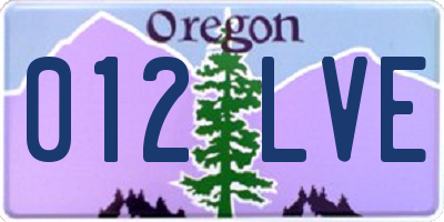OR license plate 012LVE