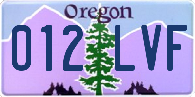 OR license plate 012LVF