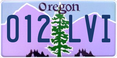 OR license plate 012LVI