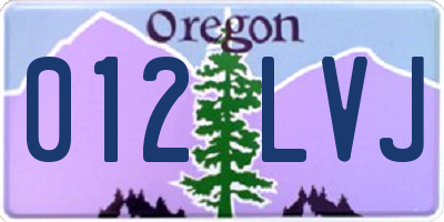 OR license plate 012LVJ