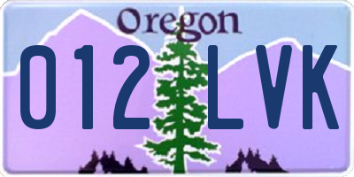 OR license plate 012LVK
