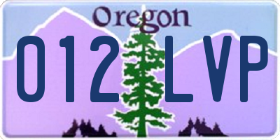 OR license plate 012LVP