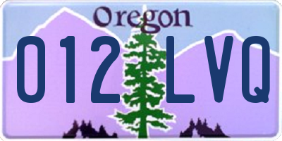OR license plate 012LVQ