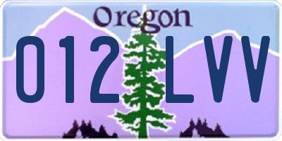 OR license plate 012LVV